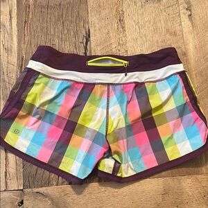 lululemon athletica Multicolor Checkered Women's Athletic Shorts